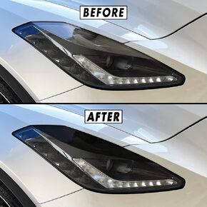 SlickMod PreCut Vinyl Smoke Tint for 2014-2019 Chevy Corvette C7 Headlight (1. Headlight, 35% Light Smoke)