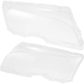 X AUTOHAUX 1 Pair Car Front Headlight Headlamp Lense Clear Lens Cover Cap PC Shell for BMW E46 1998-2002 2 Door 63126904297 63128377278