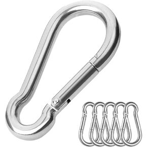 Stainless-Steel, Carabiner, Heavy-Duty Clips, Hiking, Key Rings, Camping, Climbing, Outdoor, Gyms, Hammocks, Ropes, Outdoor Adventures,304 Stainless-Steel, 6ea/PK
