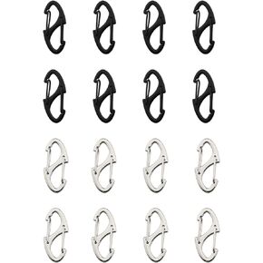 S Shaped Metal Double-Sided Spring Keychain Clip Dual-Point Luggage Buckle Zinc Alloy Quick Release Hook for Mountaineering Paracord Keychain Rope Tent Backpack Accessories Available