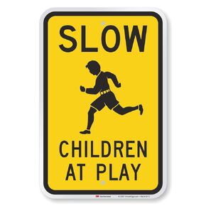 SmartSign "Children At Play" Sign | 12" x 18" 3M Engineer Grade Reflective Aluminum