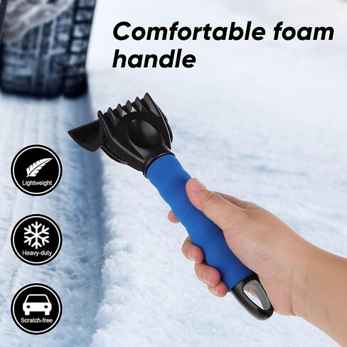 4 Pieces 10 Inch Car Ice Scrapers Frost Snow Scraper Frost Ice Removal Tools Plastic Ice Shovel Scraper with Foam Grip for Car Truck Windshield Home Window in Saudi Arabia