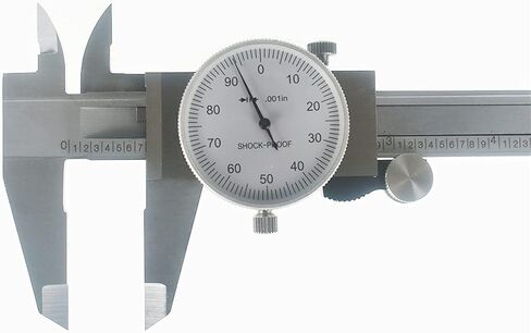 6in Dial Caliper Measuring Tool, Hardened Stainless Steel Metal, 0.001in Graduation, Measure Inside Outside Dimensions and Depth, with Carry Case in Saudi Arabia