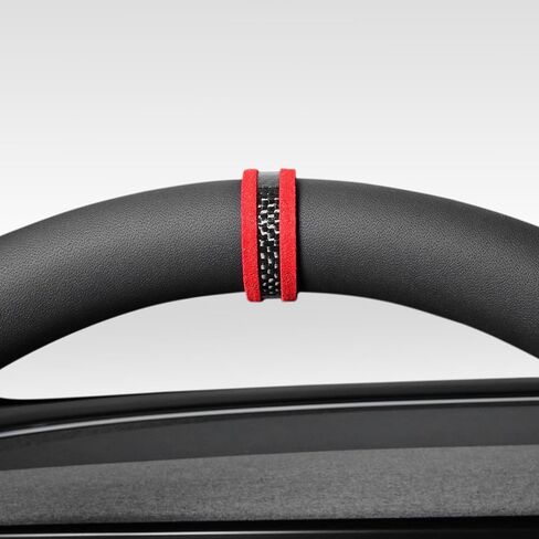 BETTERHUMZ Car Steering Wheel Top Center Marker Strip Trim for Tesla Model 3 Highland 2024 Model Y X S Car Tuning Accessories Made of Alcantara Real Carbon Fiber (Black) in Kuwait