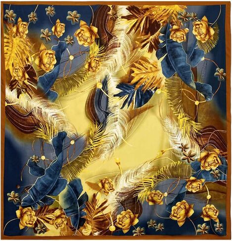 K-Elewon Large Square Scarf 43" Silk Scarf Fashion Scarves Silk Feeling Hair Wrapping Scarfs Night Sleeping Headscarf in Saudi Arabia