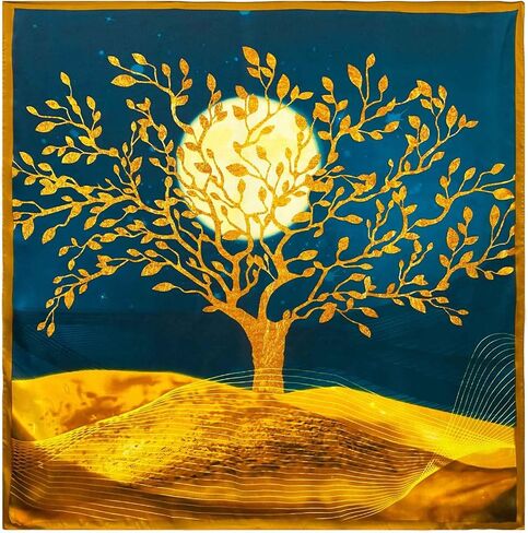 K-Elewon Large Square Scarf 43" Silk Scarf Fashion Scarves Silk Feeling Hair Wrapping Scarfs Night Sleeping Headscarf in Saudi Arabia