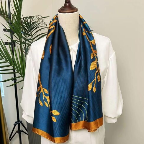 K-Elewon Large Square Scarf 43" Silk Scarf Fashion Scarves Silk Feeling Hair Wrapping Scarfs Night Sleeping Headscarf in Saudi Arabia
