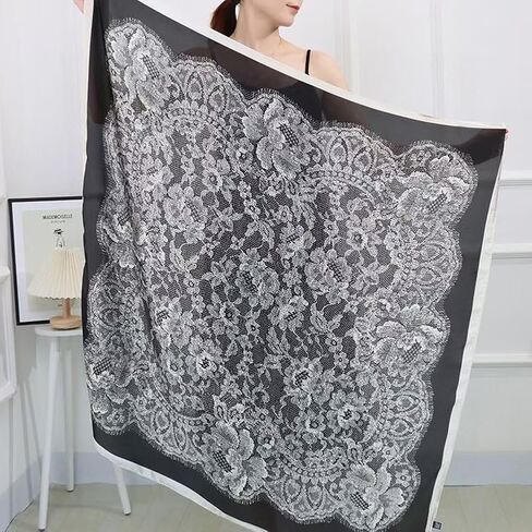 K-Elewon Large Square Scarf 43" Silk Scarf Fashion Scarves Silk Feeling Hair Wrapping Scarfs Night Sleeping Headscarf in Saudi Arabia