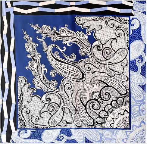K-Elewon Large Square Scarf 43" Silk Scarf Fashion Scarves Silk Feeling Hair Wrapping Scarfs Night Sleeping Headscarf in Saudi Arabia