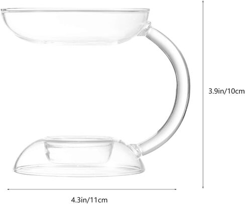 Glass Glass Aroma Candle Burner Oil Burner Wax Melts Burner 11cm Glass Fragrance Candle Holder Tea Light Holder Desktop Adornment Warming Oil Diffuser Glass Oil Warmer in Saudi Arabia