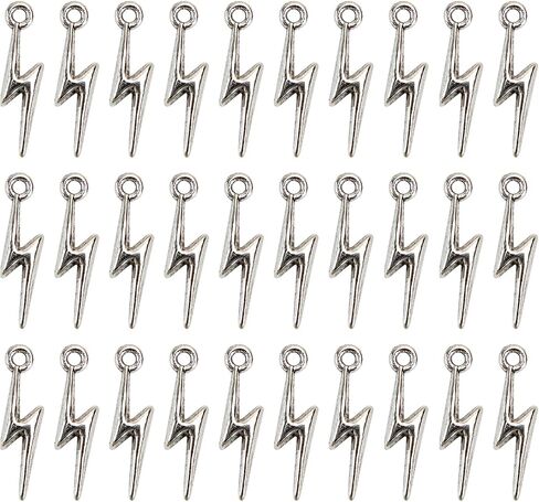 AUEAR, Flash Shape Charms Lightning Bolt Pendants Alloy Charm for Jewelry Making Supply Bracelet Necklace Earrings DIY Crafting Antiqued in Saudi Arabia