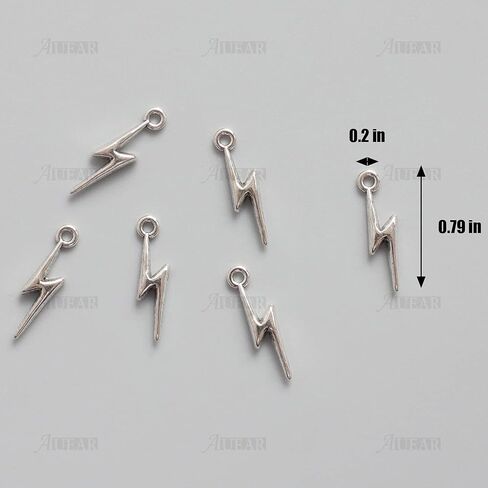 AUEAR, Flash Shape Charms Lightning Bolt Pendants Alloy Charm for Jewelry Making Supply Bracelet Necklace Earrings DIY Crafting Antiqued in Saudi Arabia
