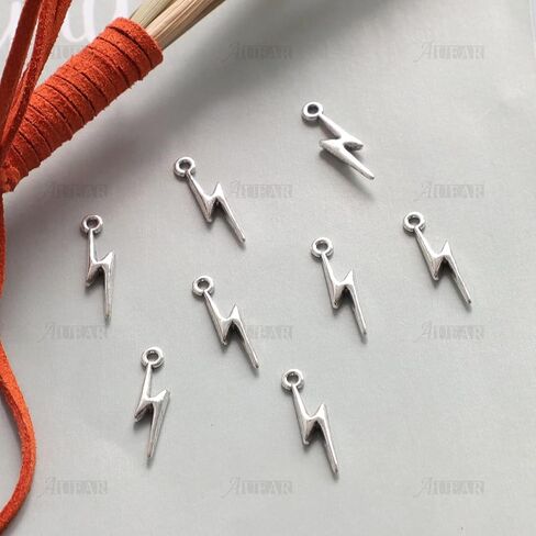 AUEAR, Flash Shape Charms Lightning Bolt Pendants Alloy Charm for Jewelry Making Supply Bracelet Necklace Earrings DIY Crafting Antiqued in Saudi Arabia