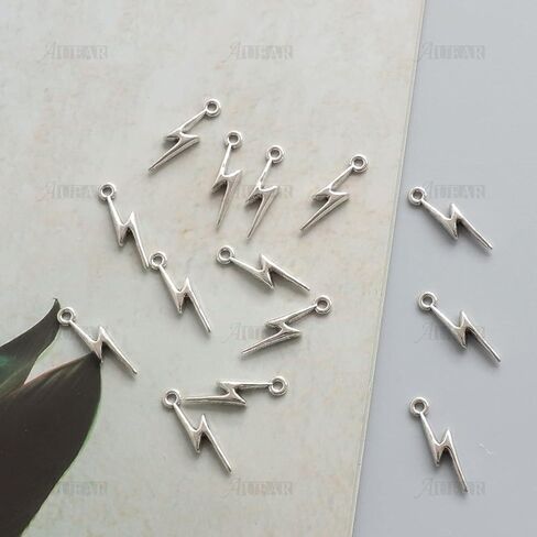 AUEAR, Flash Shape Charms Lightning Bolt Pendants Alloy Charm for Jewelry Making Supply Bracelet Necklace Earrings DIY Crafting Antiqued in Saudi Arabia