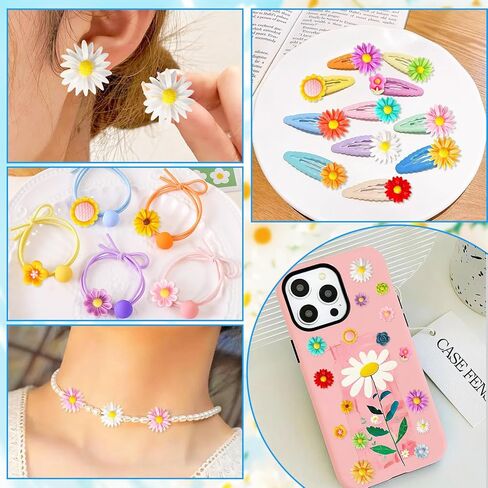 سحر الزهور، 150 قطعة من زهور الراتنج المتنوعة سحر كبوشن زهرة مسطحة للزينة لصنع المجوهرات، سحر سلايم من الراتنج لإكسسوارات الشعر اليدوية اليدوية in Kuwait