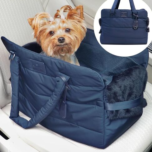 Carrier Soft-Sided Cat and Small Dog Travel Bag in Light Blue - Washable & Portable with Storage Pocket Easy Car Seat Installation, for Pets up to 22 lbs in Saudi Arabia
