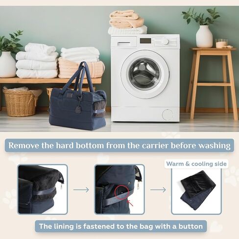 Carrier Soft-Sided Cat and Small Dog Travel Bag in Light Blue - Washable & Portable with Storage Pocket Easy Car Seat Installation, for Pets up to 22 lbs in Saudi Arabia
