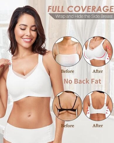 WOWENY Wireless Bras for Women no Underwire Push Up Bra Comfort Seamless Full Coverage Bralettes with Support Everyday Bra in Kuwait