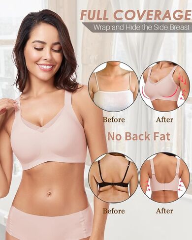 WOWENY Wireless Bras for Women no Underwire Push Up Bra Comfort Seamless Full Coverage Bralettes with Support Everyday Bra in Kuwait