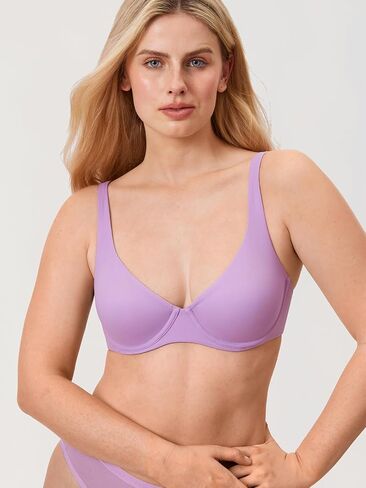 حمالة صدر نسائية من DELIMIRA Confishape Balconette داعمة مقاس كبير ورقبة سكوب وسلك سفلي تغطية كاملة حمالات صدر غير مبطنة in Kuwait