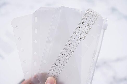 Moterm 2 PCs Page Lifter(Transparent Separator), 1 PC Bookmark Ruler, 1 PC PVC Storage Card Holder and 1 PC Zipper Bag for A5 Planner in Kuwait