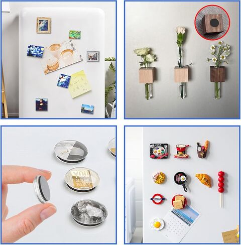 Round Magnets with Adhesive Backing, 30 Pieces 3M Strong Adhesive Magnet Dots (Diameter 0.8’’ x 0.08") Powerful Anisotropy Circle Magnets for DIY, Art Projects, whiteboards & Fridge in Kuwait