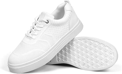 Women Platform Walking Sneakers Lace-up with Breathable Mesh Memory Foam Skate, for Work Running Fashion Casual Sneakers in Saudi Arabia
