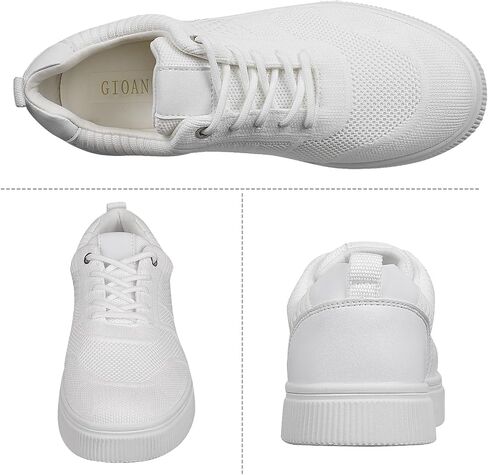 Women Platform Walking Sneakers Lace-up with Breathable Mesh Memory Foam Skate, for Work Running Fashion Casual Sneakers in Saudi Arabia