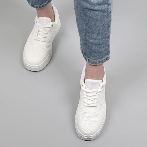Women Platform Walking Sneakers Lace-up with Breathable Mesh Memory Foam Skate, for Work Running Fashion Casual Sneakers in Saudi Arabia