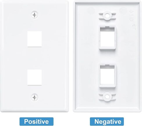 Iwillink (عبوة واحدة) لوحة حائط إيثرنت بمنفذين، لوحة حائط Keystone Jack مع إدراج وصلة مضمنة RJ45 Keystone، لوحة حائط مقبس Keystone من أنثى إلى أنثى Cat6، باللون الأبيض in Kuwait