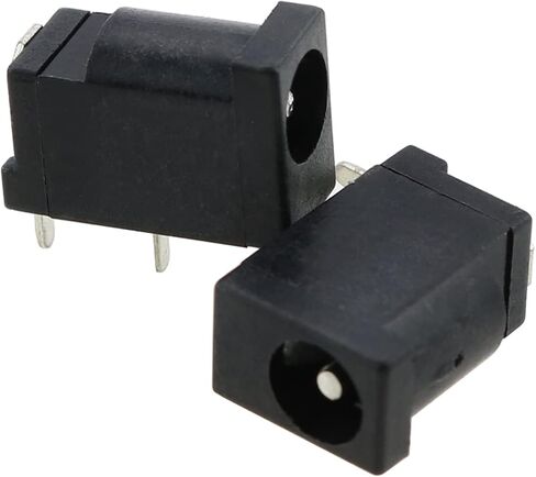 20PCS 3 Pin PCB Mount DC-002 3.5mmx1.1mm DC Power Jack Plug 3 Pin Female Socket Connector Female DC Power Jack Socket Connector, Black in Saudi Arabia