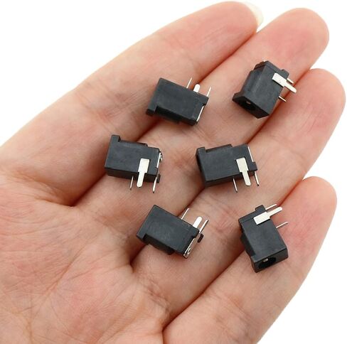 20PCS 3 Pin PCB Mount DC-002 3.5mmx1.1mm DC Power Jack Plug 3 Pin Female Socket Connector Female DC Power Jack Socket Connector, Black in Saudi Arabia