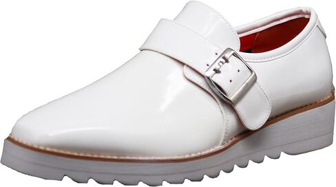 Enzo Romeo FREL Men's Patent Monk Strap Buckle Slip On Loafer Dress Shoes in Kuwait