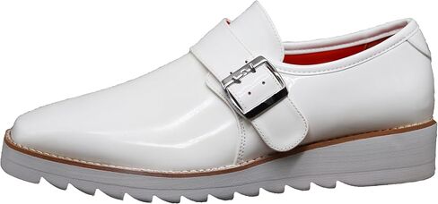 Enzo Romeo FREL Men's Patent Monk Strap Buckle Slip On Loafer Dress Shoes in Kuwait