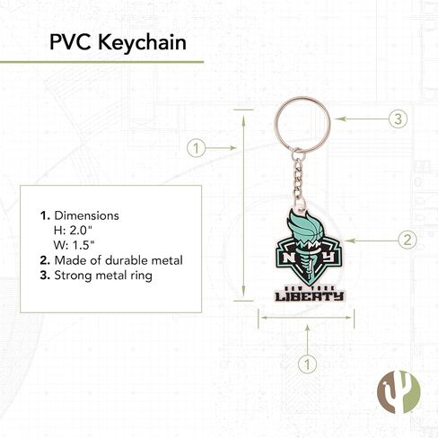 Desert Cactus New York Liberty Keychain WNBA Women's National Basketball Association Car Keys Holder (PVC) in Saudi Arabia