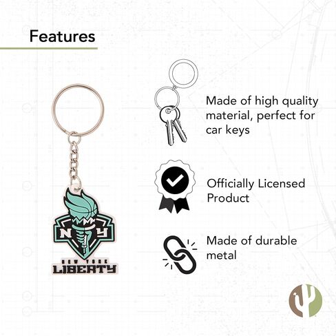 Desert Cactus New York Liberty Keychain WNBA Women's National Basketball Association Car Keys Holder (PVC) in Saudi Arabia