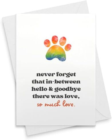 Card, Sympathy Pet Bereavement, Loss Bereavement Thinking of you, Dog Loss, Cat Sympathy, Paw Print, Sorry for your loss, Card [00933] in Saudi Arabia
