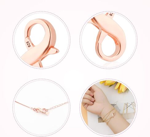 2pcs Double Opening Lobster Clasps, Rose Gold 925 Sterling Silver Lobster Clasp Jewelry Making Clasps Necklace Connectors for DIY Jewelry Making and Repairing (0.6inch) in Saudi Arabia