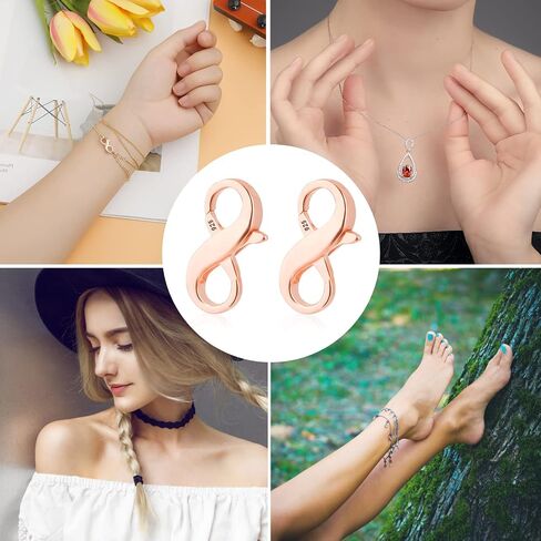 2pcs Double Opening Lobster Clasps, Rose Gold 925 Sterling Silver Lobster Clasp Jewelry Making Clasps Necklace Connectors for DIY Jewelry Making and Repairing (0.6inch) in Saudi Arabia