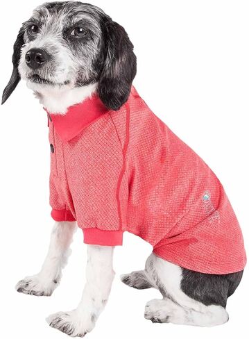 Pet Life ® Active 'Fur-Flexed' Fitness and Yoga Pet T-Shirt Dog Polo - Breathable Dog Shirt Featuring 4-Way Relax-Stretch, Reflection and Quick Dry Technology - Performance Dog Clothes in Saudi Arabia