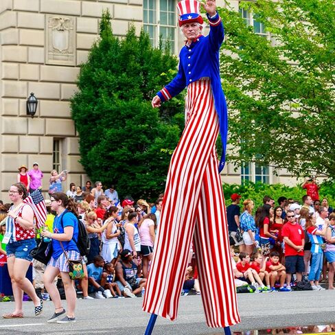 زي العم الرجالي ذو الدعائم، يوم الاستقلال، يوليو الرابع من الحفلات الوطنية، فستان فاخر للرجال (أحمر، 78 بوصة) in Kuwait