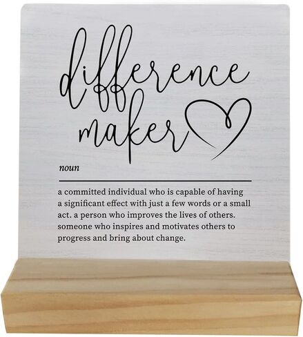 Difference Maker Sign,Thank You Gift for Women Teacher Mentor Coach Boss Manager Mom,Inspirational Desk Decor,Difference Maker Decorative Desk Sign for Home Office in Saudi Arabia