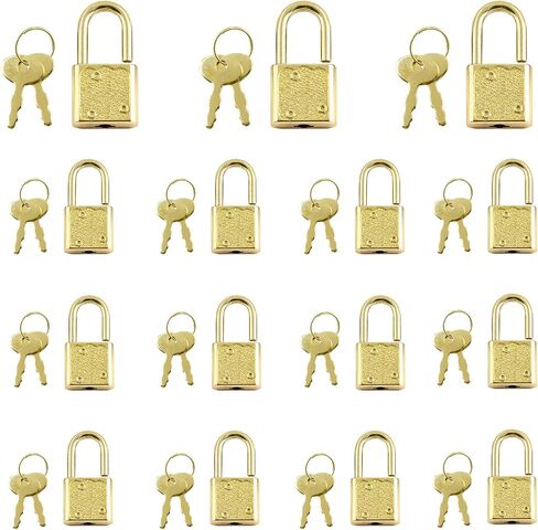 Piutouyar Mini Lock with Key, Small Luggage Lock, Little Padlock, Diary Lock, Bronze Lock, Vintage Lock, Antique Padlock for Suitcase, Schoolbag (15Pcs) in Saudi Arabia
