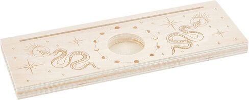 GORGECRAFT 9.5x3.4x0.6 Inch Wooden Tarot Card Stand 2-Slot Candle Holder Moon Phase Eye Pattern Carved Rectangle Shaped Thick Altar Display Stand Holder for Witch Divination Tools Wiccan Supplies in Saudi Arabia