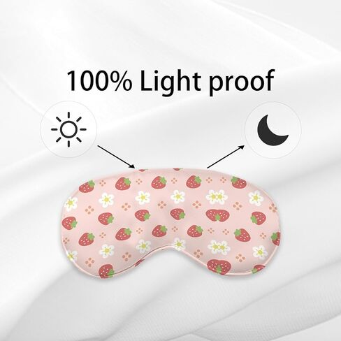 Summer Pink Watercolor Strawberry Eye Mask for Women Best Friend Coworker Sister BFF Bride, Mothers Day Silk Eye Mask for Sleeping, Gift for Baby Girl Adjustable Straps Soft Sleep Mask in Kuwait
