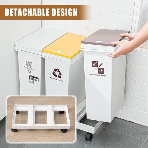 Wood Grain Plastic Trash Can Bedroom, Round 2-Pack, 3.4 Gal Farmhouse Wastebasket Bin Retro Style, Brown Trash Can for Room Aesthetic, Open Top Garbage Can for Office, Living Room, Hotel, Bathroom in Kuwait