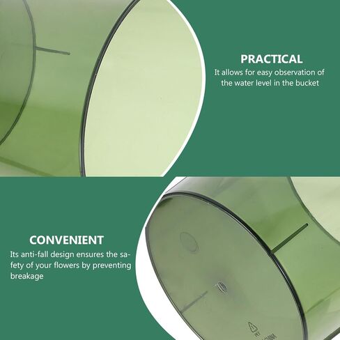 HOMSFOU Clear Wastebasket Plastic Flower Bucket Round Garbage Container Trash Bin for Bathroom Bedroom Kitchen College Dorm Office Craft Room Green in Saudi Arabia