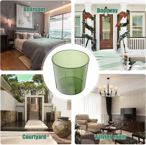 HOMSFOU Clear Wastebasket Plastic Flower Bucket Round Garbage Container Trash Bin for Bathroom Bedroom Kitchen College Dorm Office Craft Room Green in Saudi Arabia