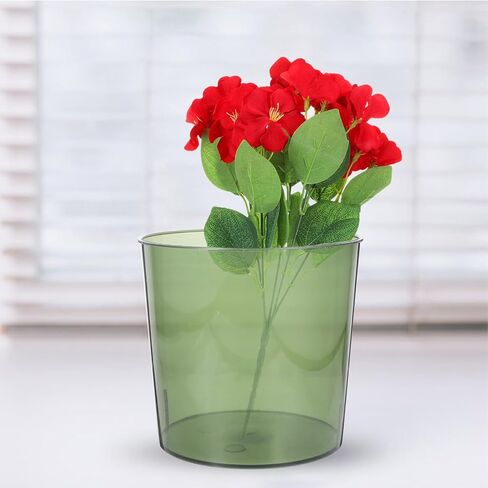 HOMSFOU Clear Wastebasket Plastic Flower Bucket Round Garbage Container Trash Bin for Bathroom Bedroom Kitchen College Dorm Office Craft Room Green in Saudi Arabia