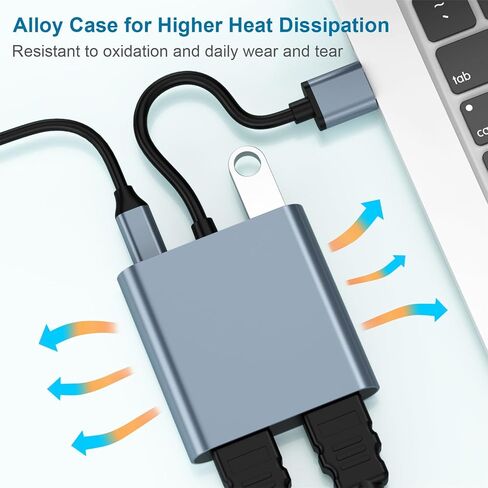 USB 3.0 to Dual Hdmi Adapter for 2 Monitors 1080p, SZYCD USB3.0 External Graphics Card with USB3.0 Data PD Charging, Supports Windows 7/8/10/11, Mac OS, Need Install Driver (USB3.0 to 2*HDMI) in Saudi Arabia